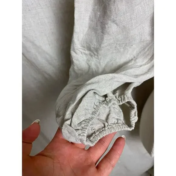 Reformation Scarlett Linen Cream Two Piece Set Size 8 - Picture 4 of 16